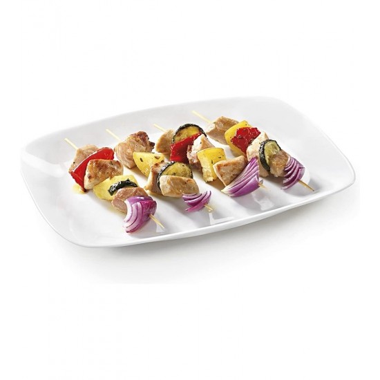 Prato Retangular 33cm por 24cm Grangusto Vidro Opalino Bormioli Rocco
